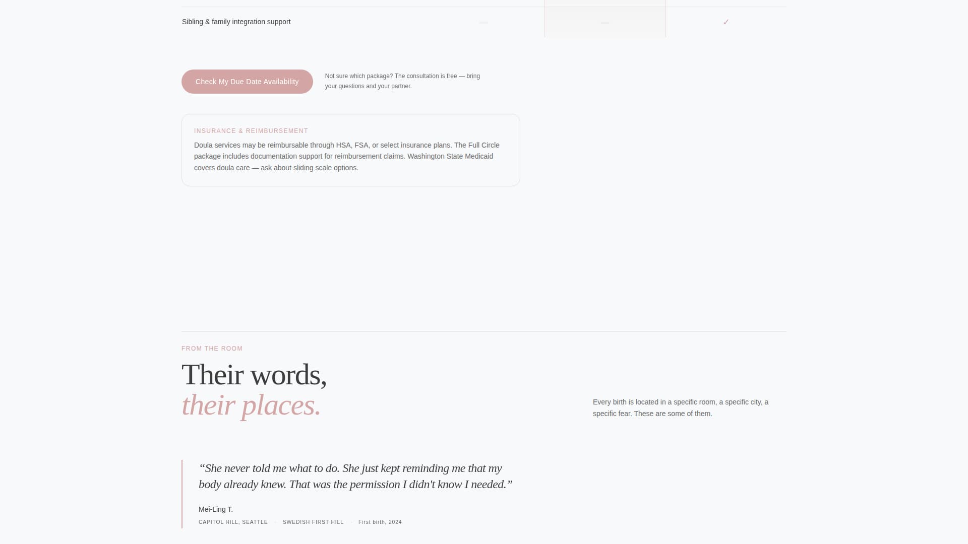 Birthside - Editorial Doula Landing Page Template