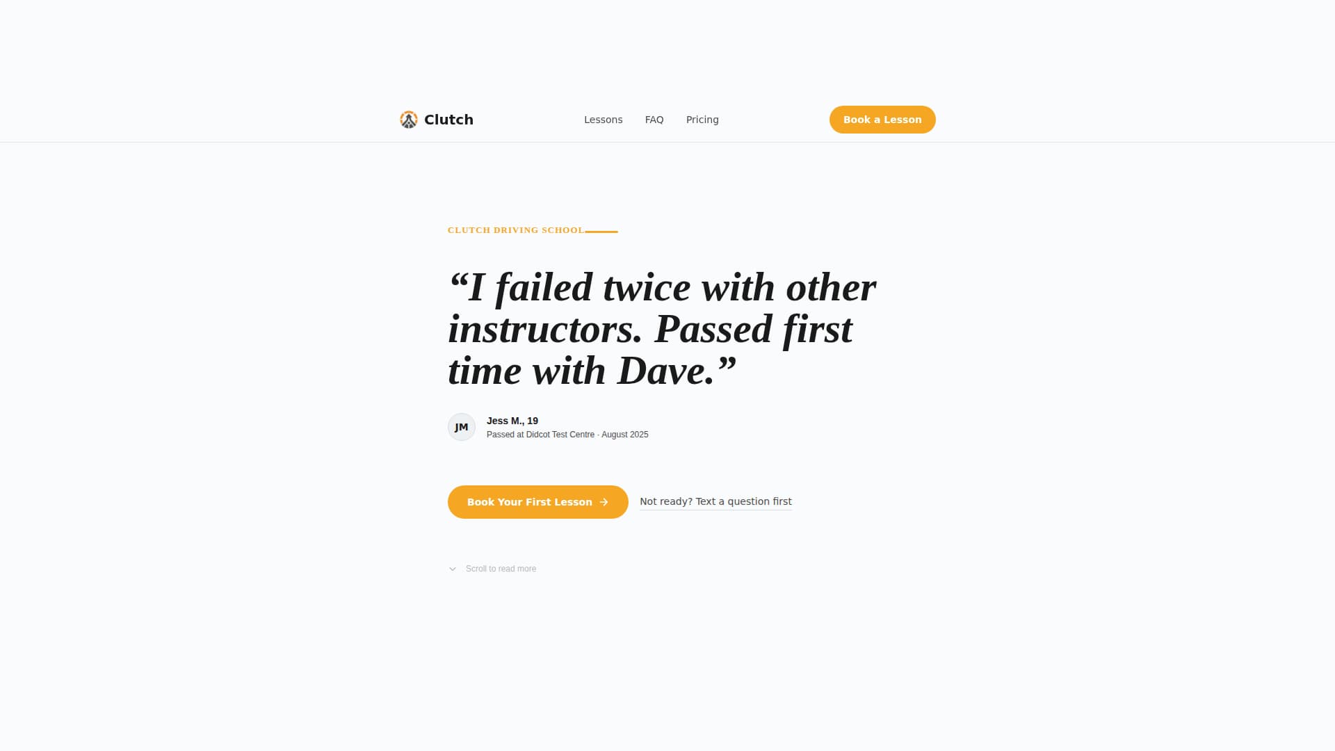 Clutch - Confident Driving Landing Page Template