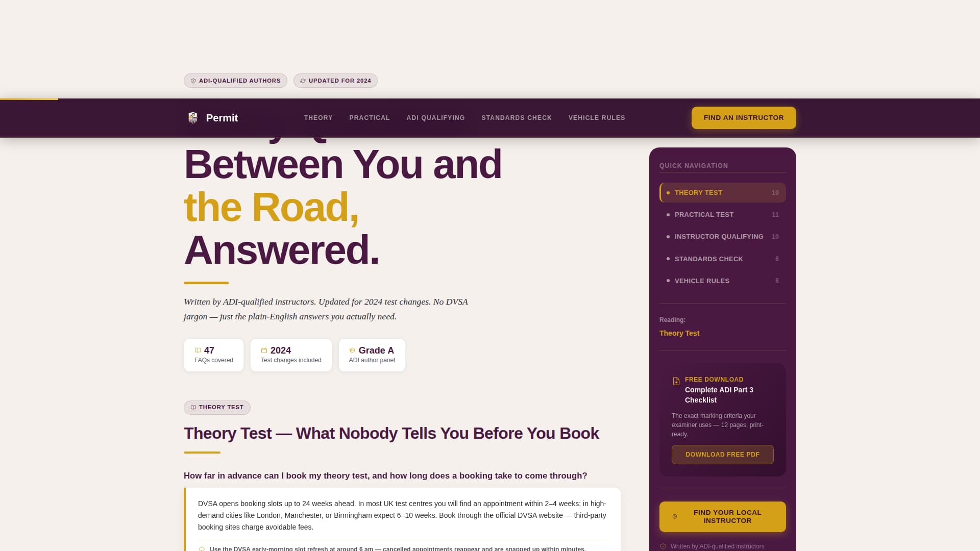 Permit - Authoritative Instructor Landing Page Template