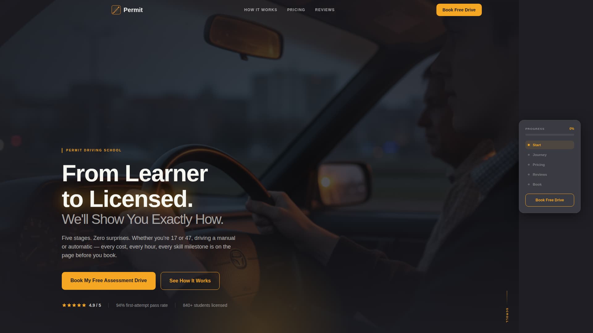 Permit - Confident Driver Landing Page Template