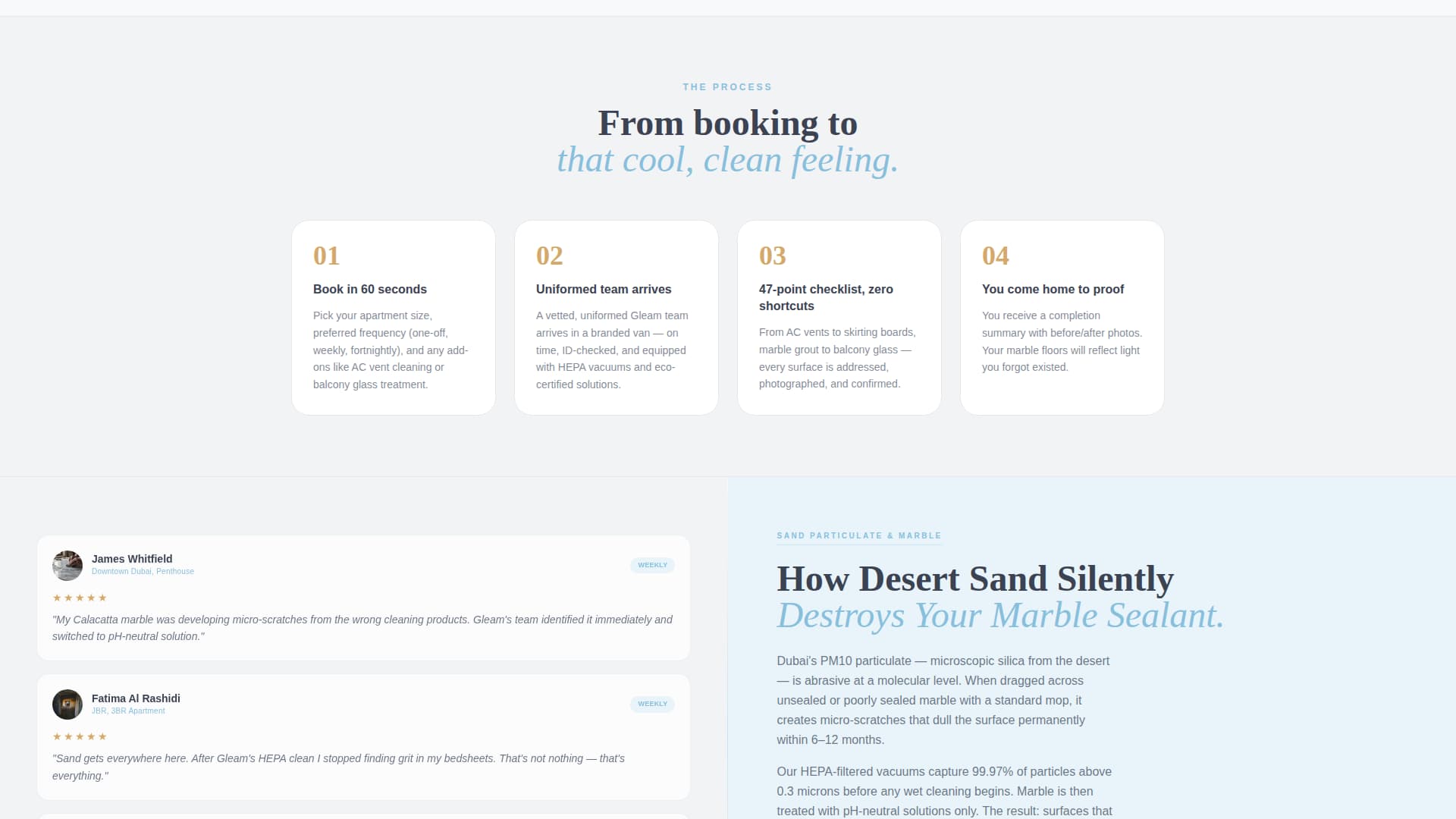 Gleam - Spotless Dubaicleaning Landing Page Template