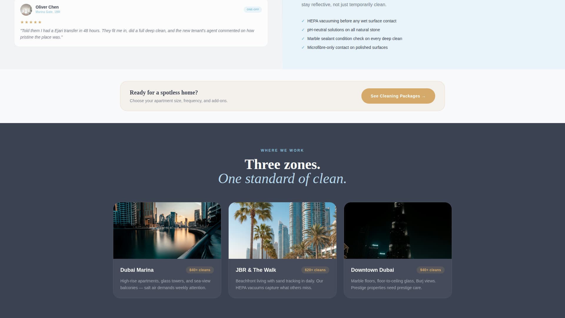 Gleam - Spotless Dubaicleaning Landing Page Template