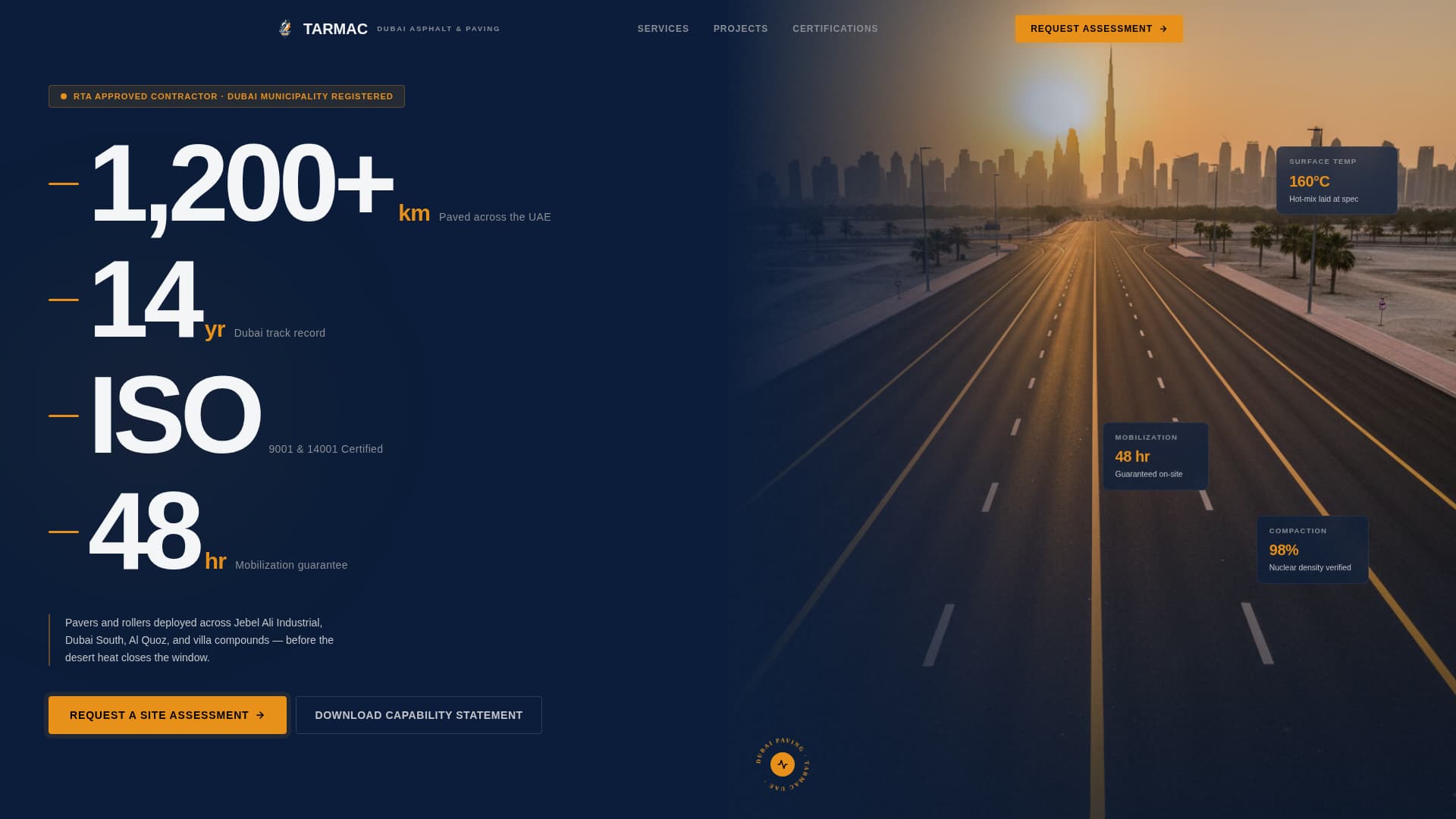 Tarmac - Precision Asphalt Landing Page Template