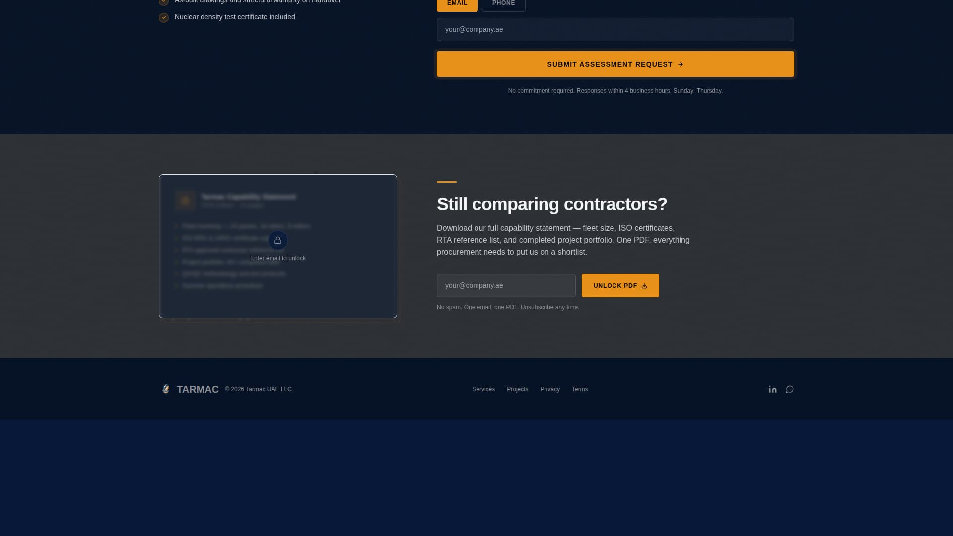 Tarmac - Precision Asphalt Landing Page Template
