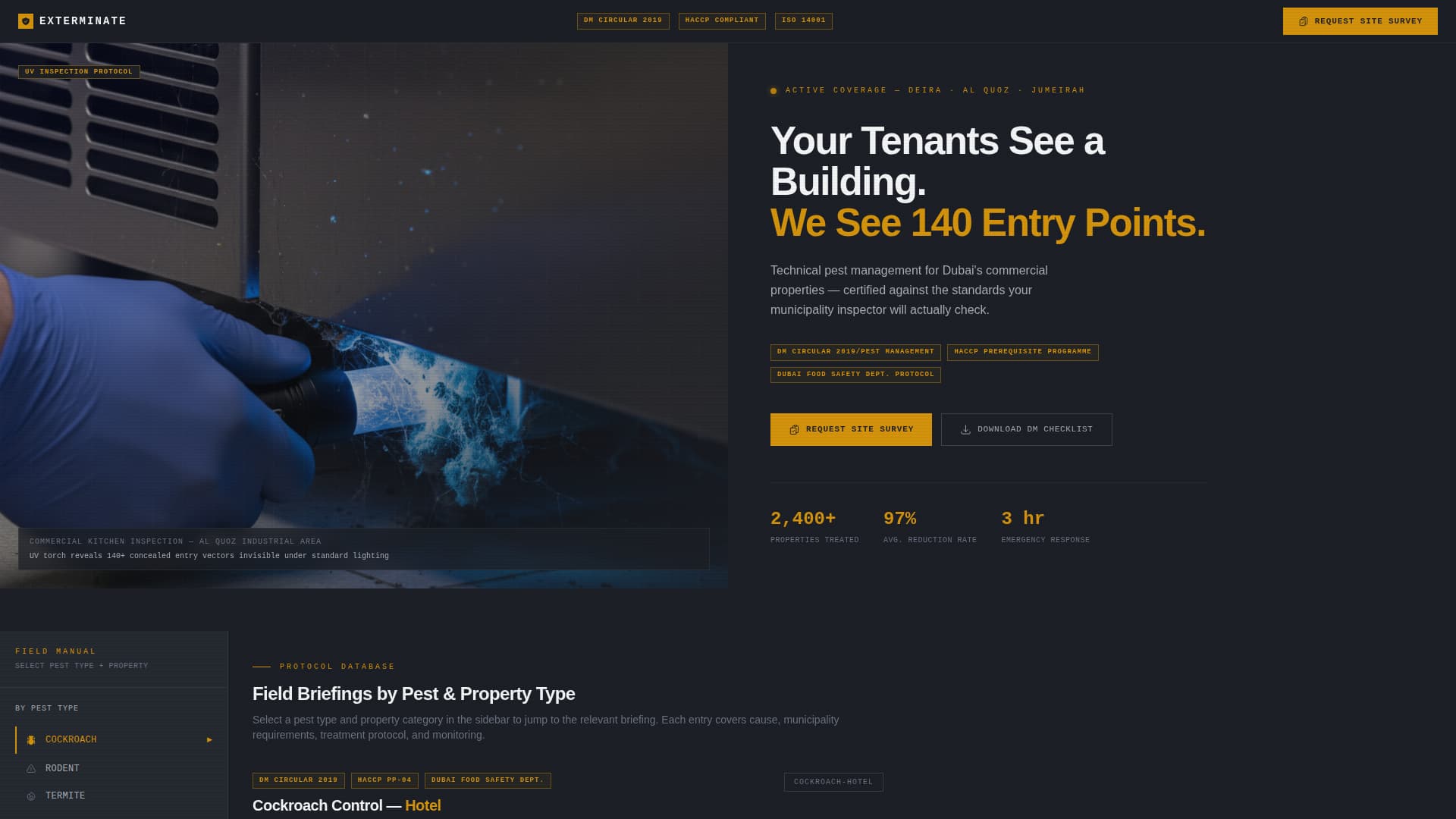 Exterminate - Clinical Pestcontrol Landing Page Template