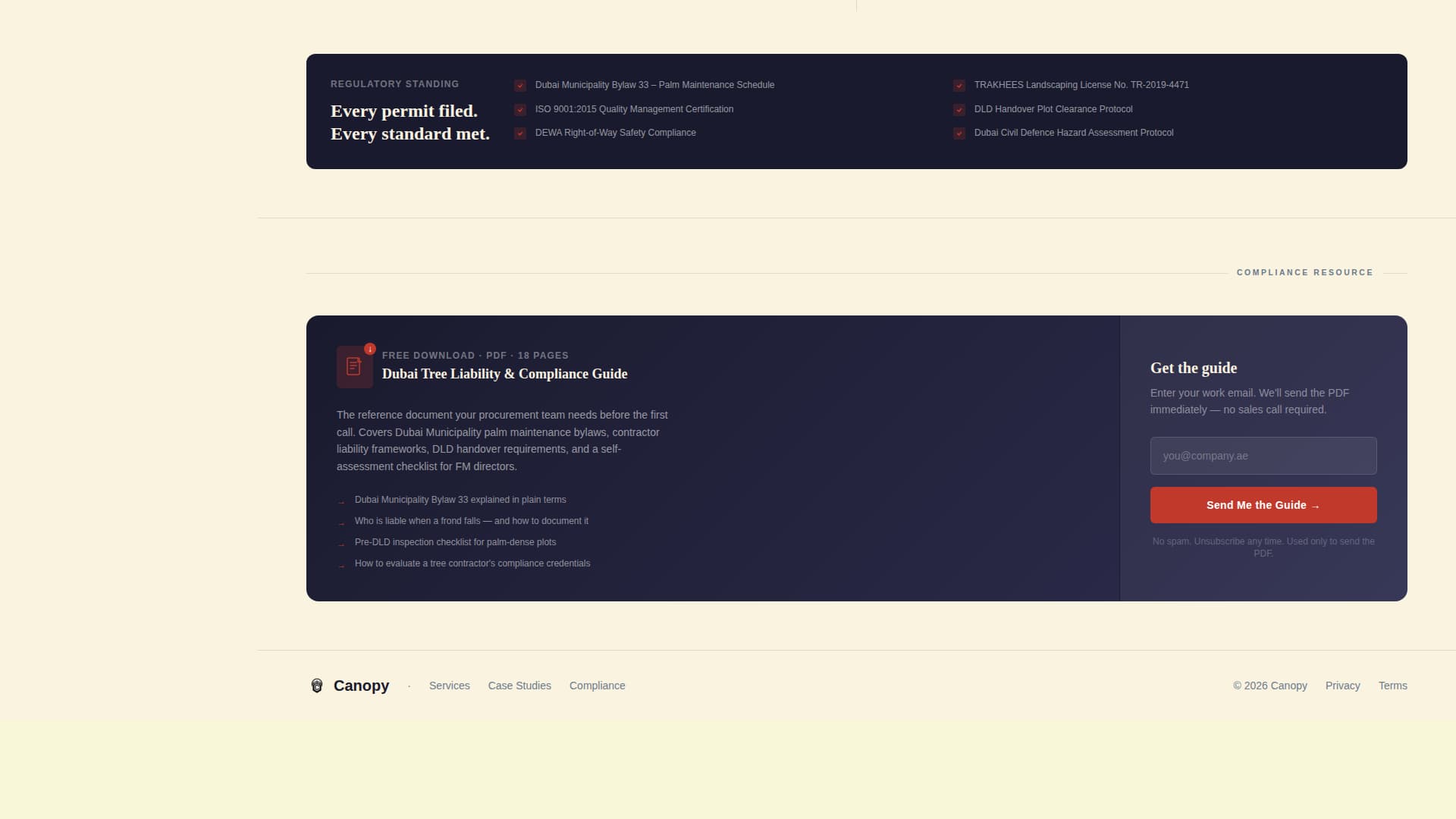 Canopy — Certified Tree Removal Landing Page Template