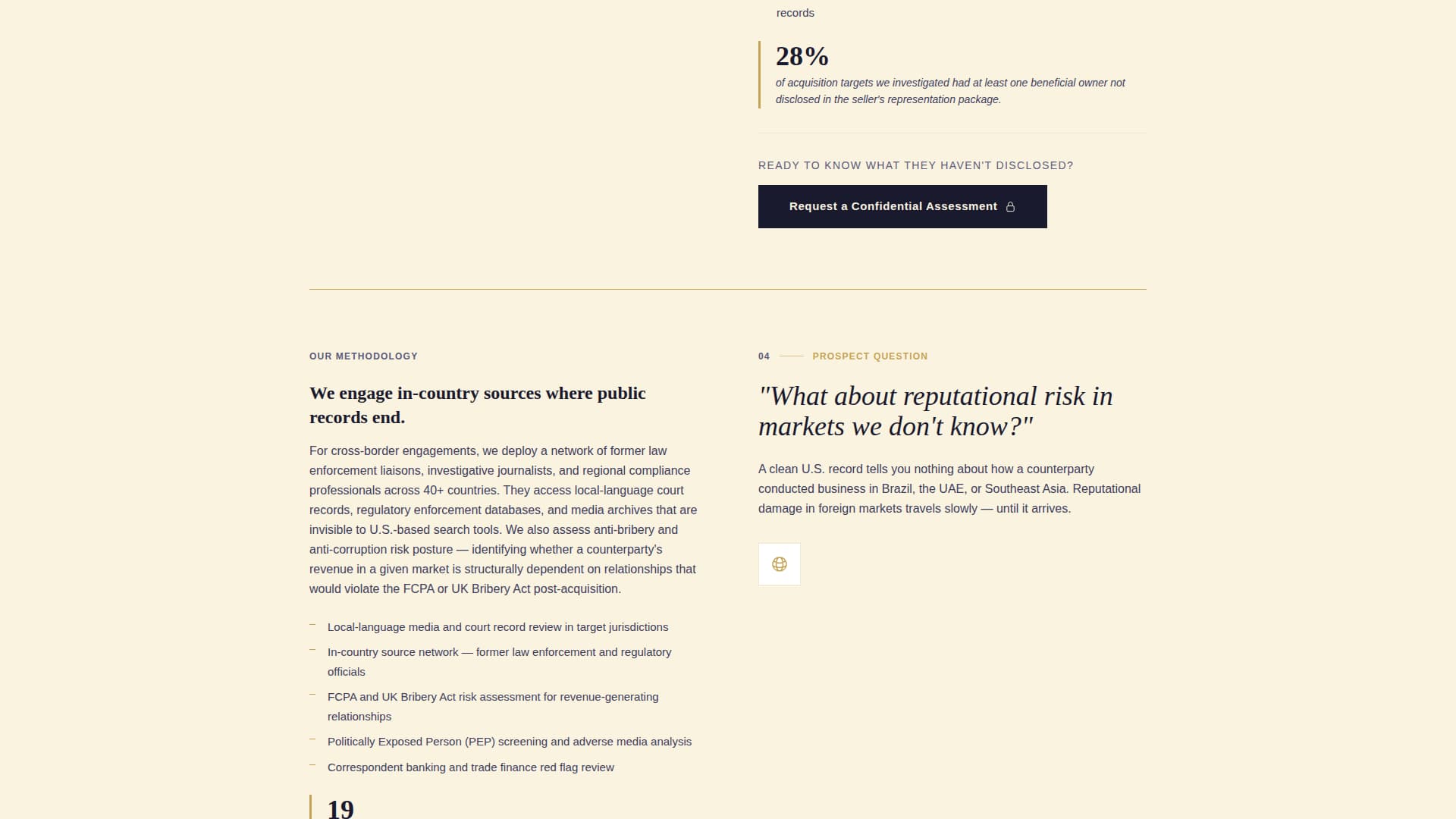 Vet - Confidential Duediligence Landing Page Template