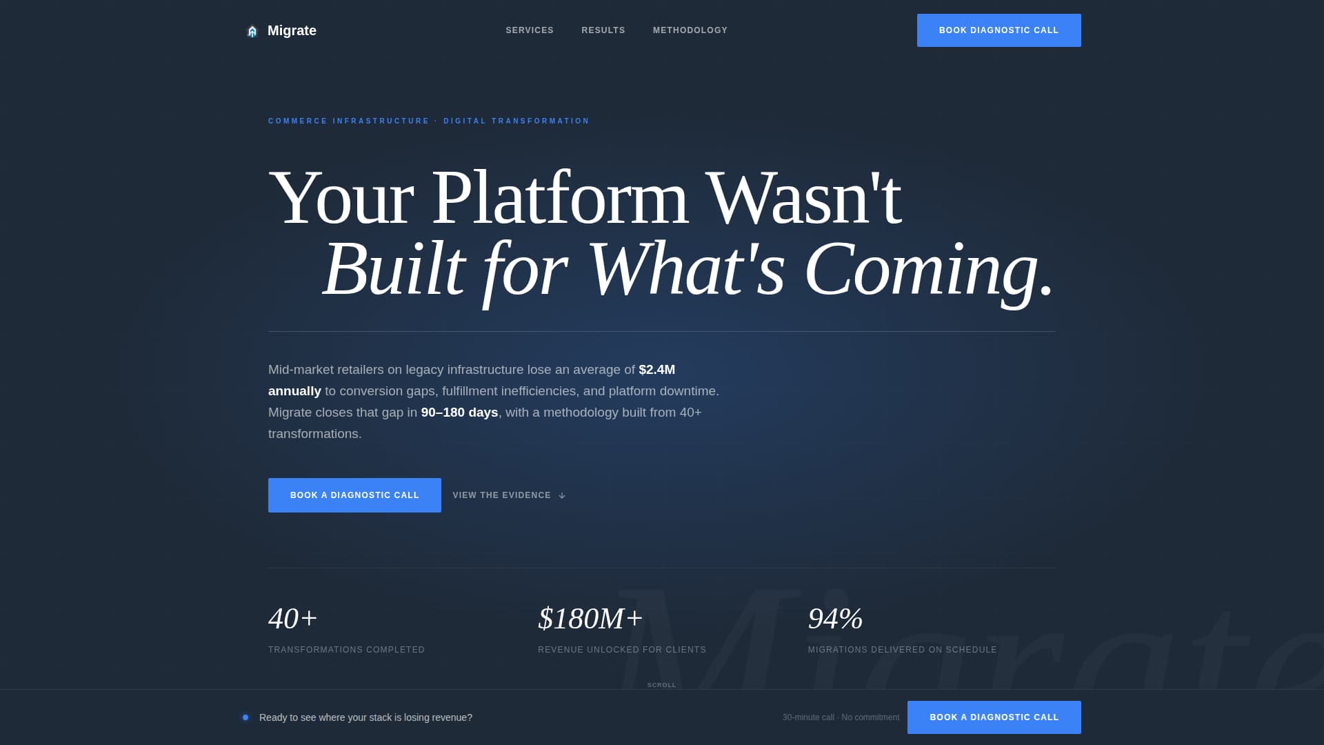 E-Commerce Consulting Advanced Booking Website Template