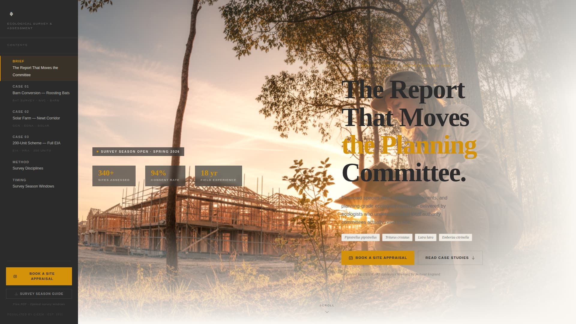 Transect - Authoritative Ecologicalsurvey Landing Page Template