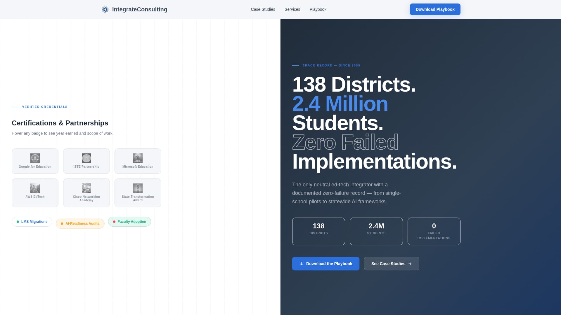 Integrate - Precision Edtech Landing Page Template