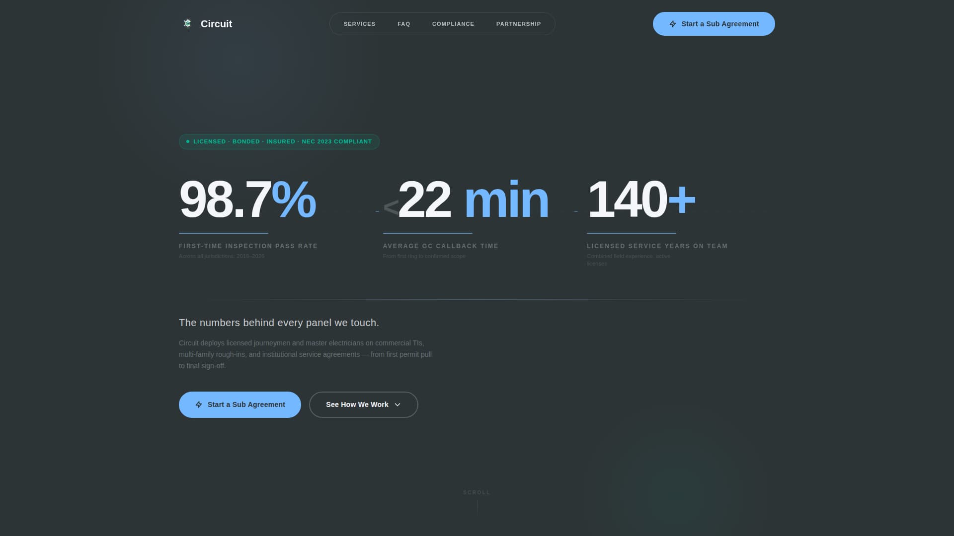 Commercial Electrician B2B Website Template for Contractors