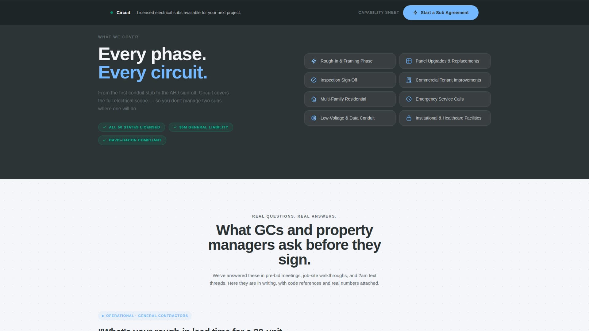 Commercial Electrician B2B Website Template for Contractors