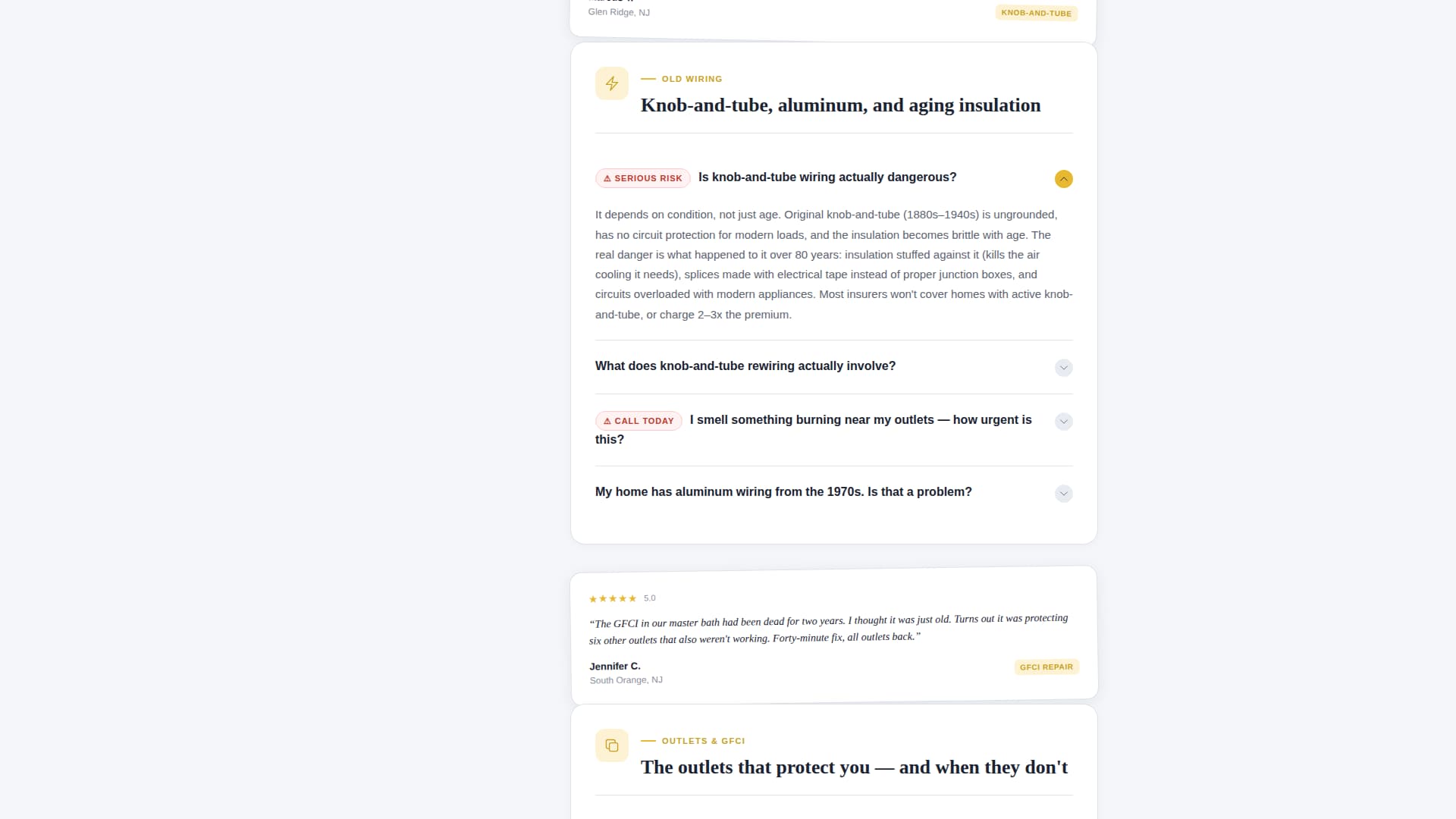 Emergency Electrician FAQ & 24-Hour Booking Website Template