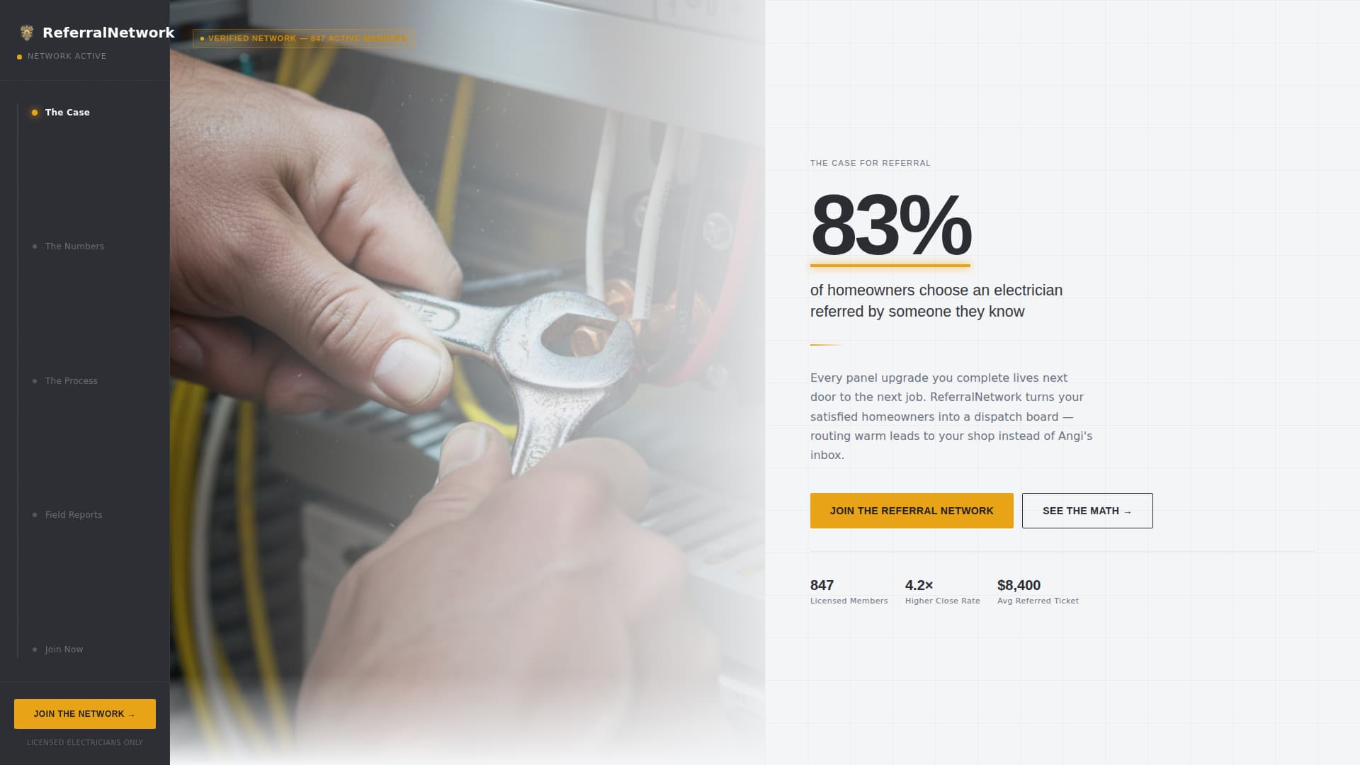 Electrician Marketing Professional Website Template