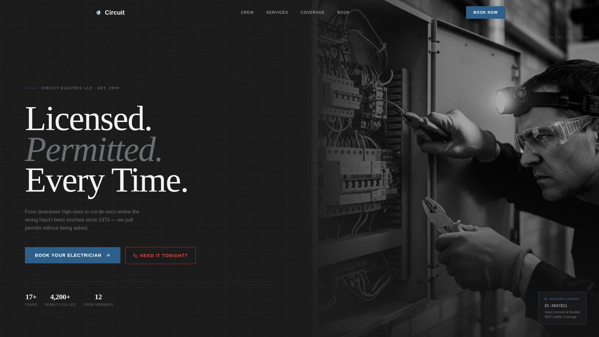 Circuit - Trusted Electrician Landing Page Template
