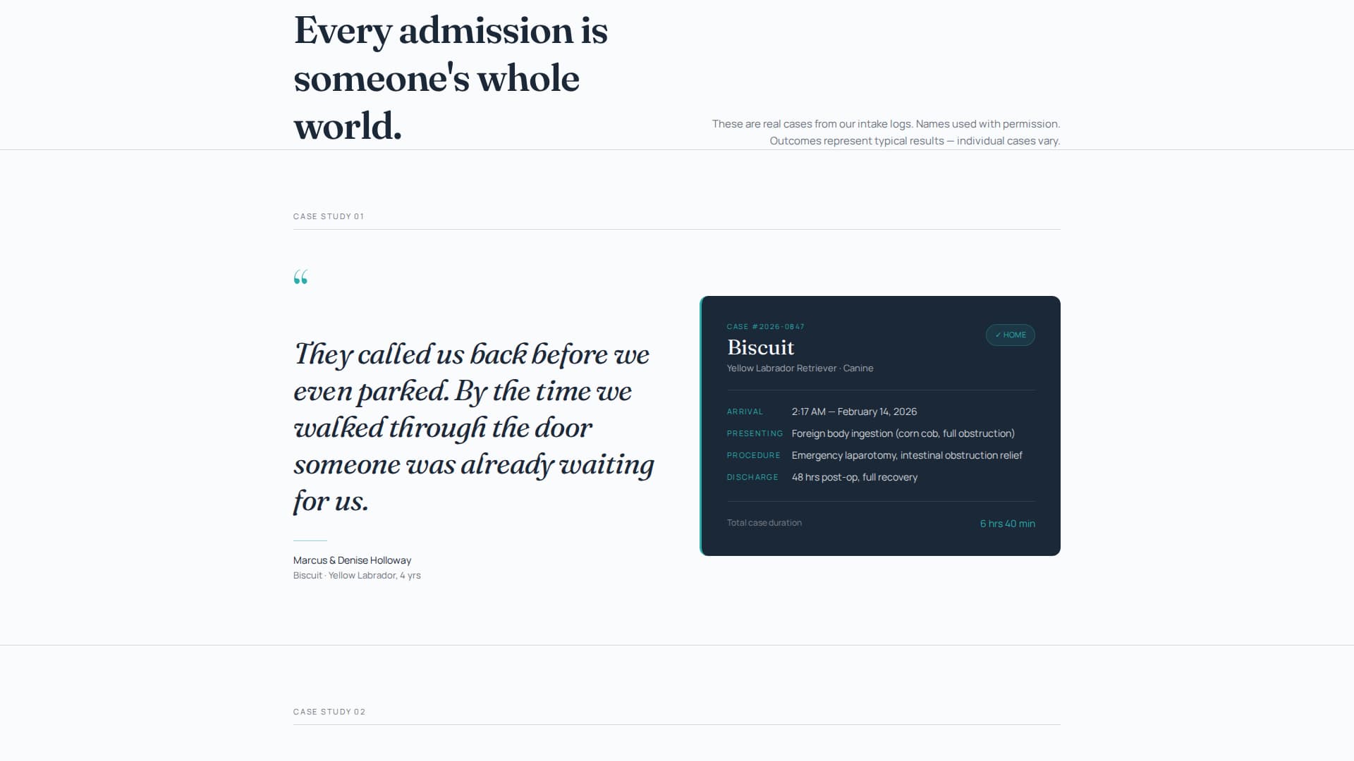 Vitals — Urgent Animal Care Landing Page Template
