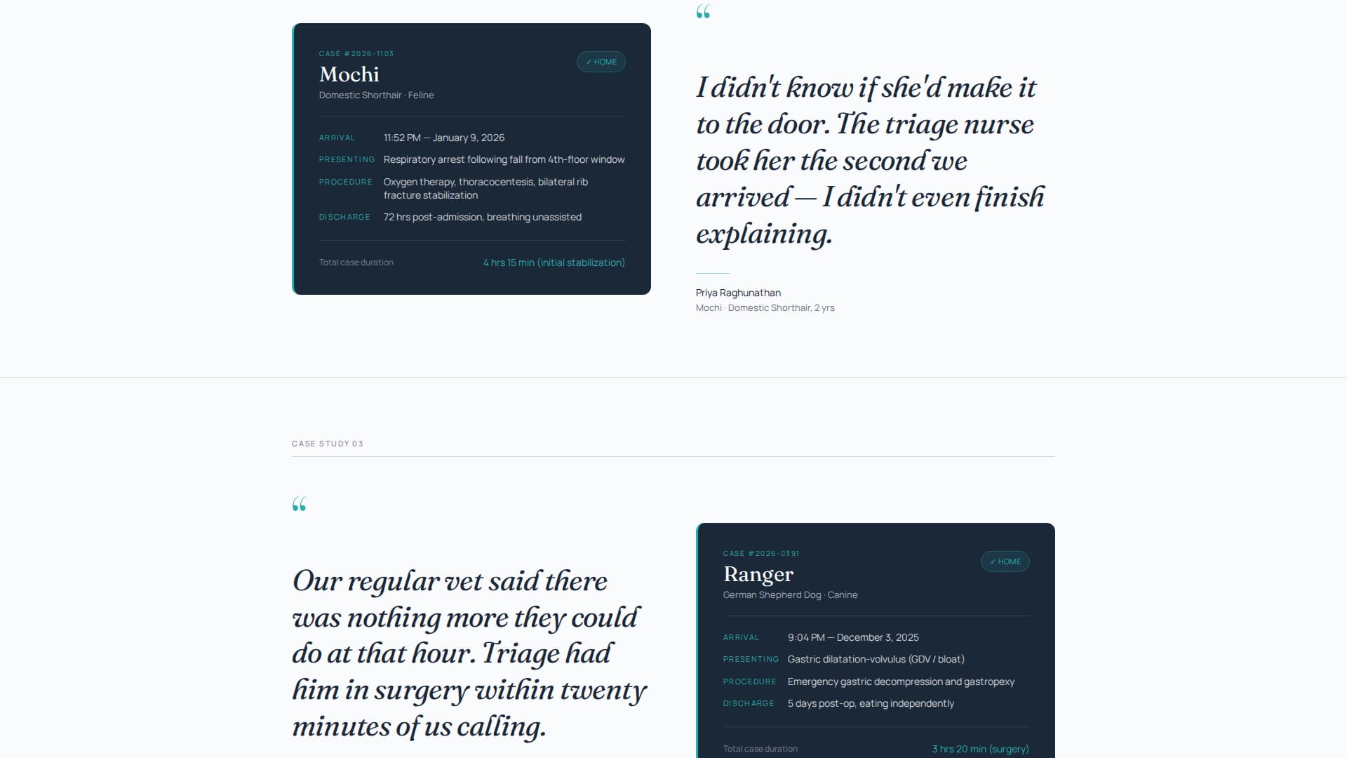 Vitals — Urgent Animal Care Landing Page Template