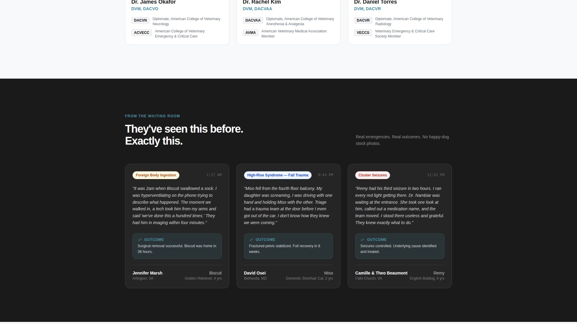Rescue — Emergency Pet Hospital Landing Page Template