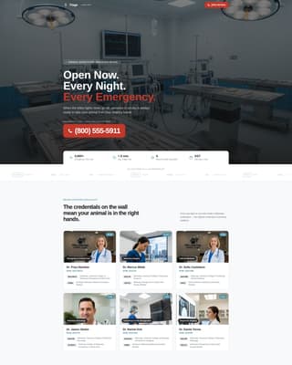 Rescue — Emergency Pet Hospital Landing Page Template