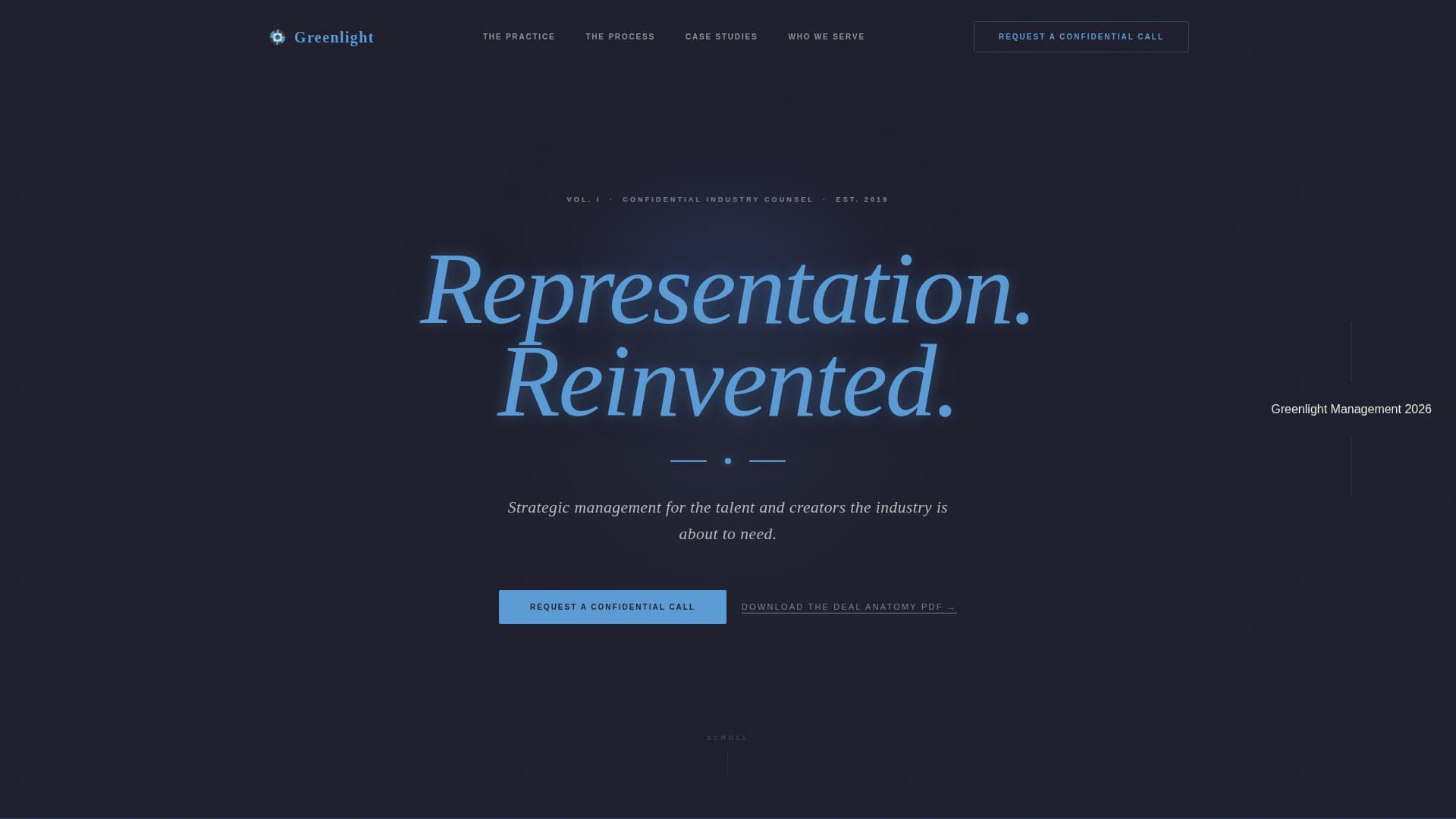 Greenlight - Elite Entertainment Landing Page Template