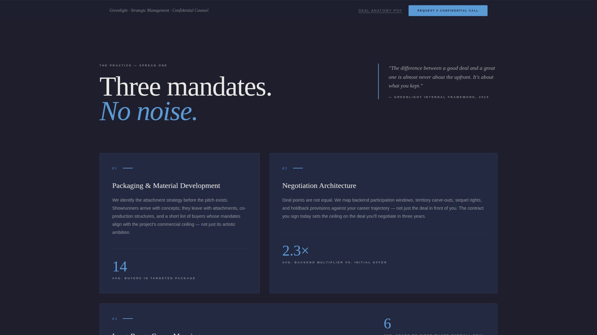 Greenlight - Elite Entertainment Landing Page Template
