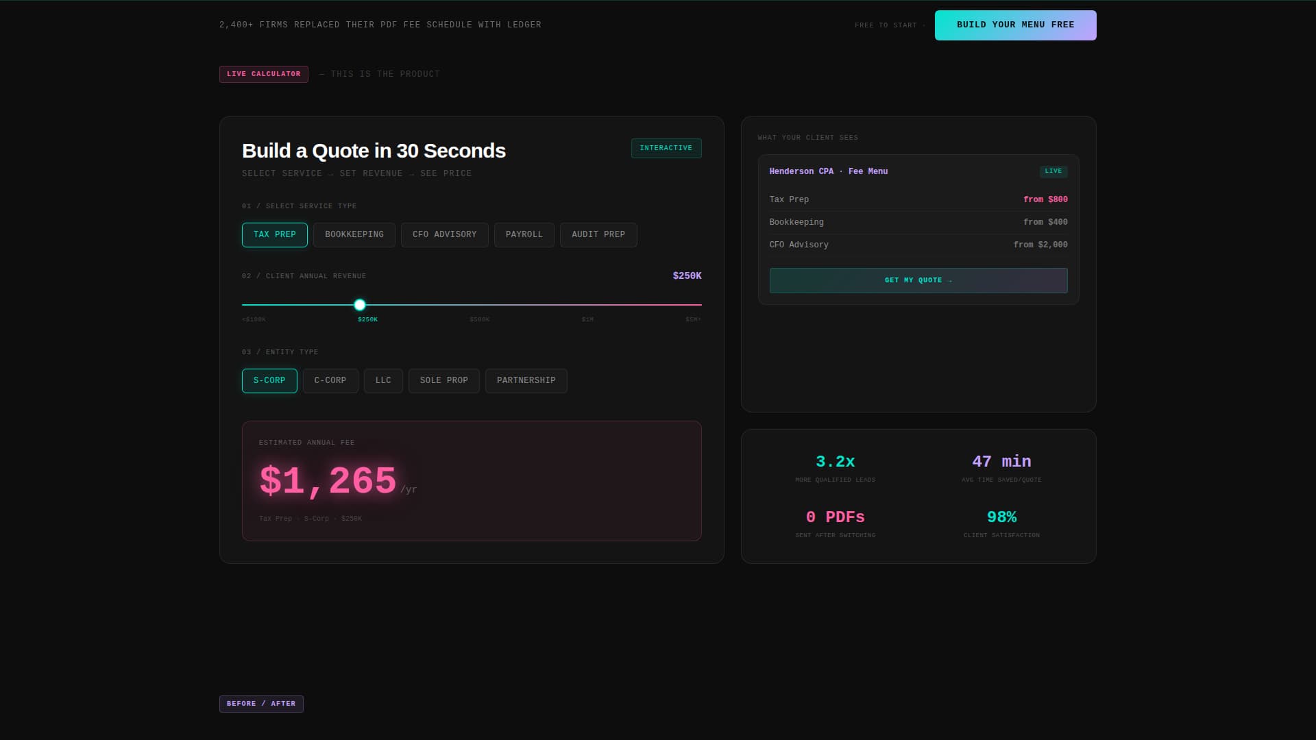 Ledger - Brutalist Accounting Landing Page Template