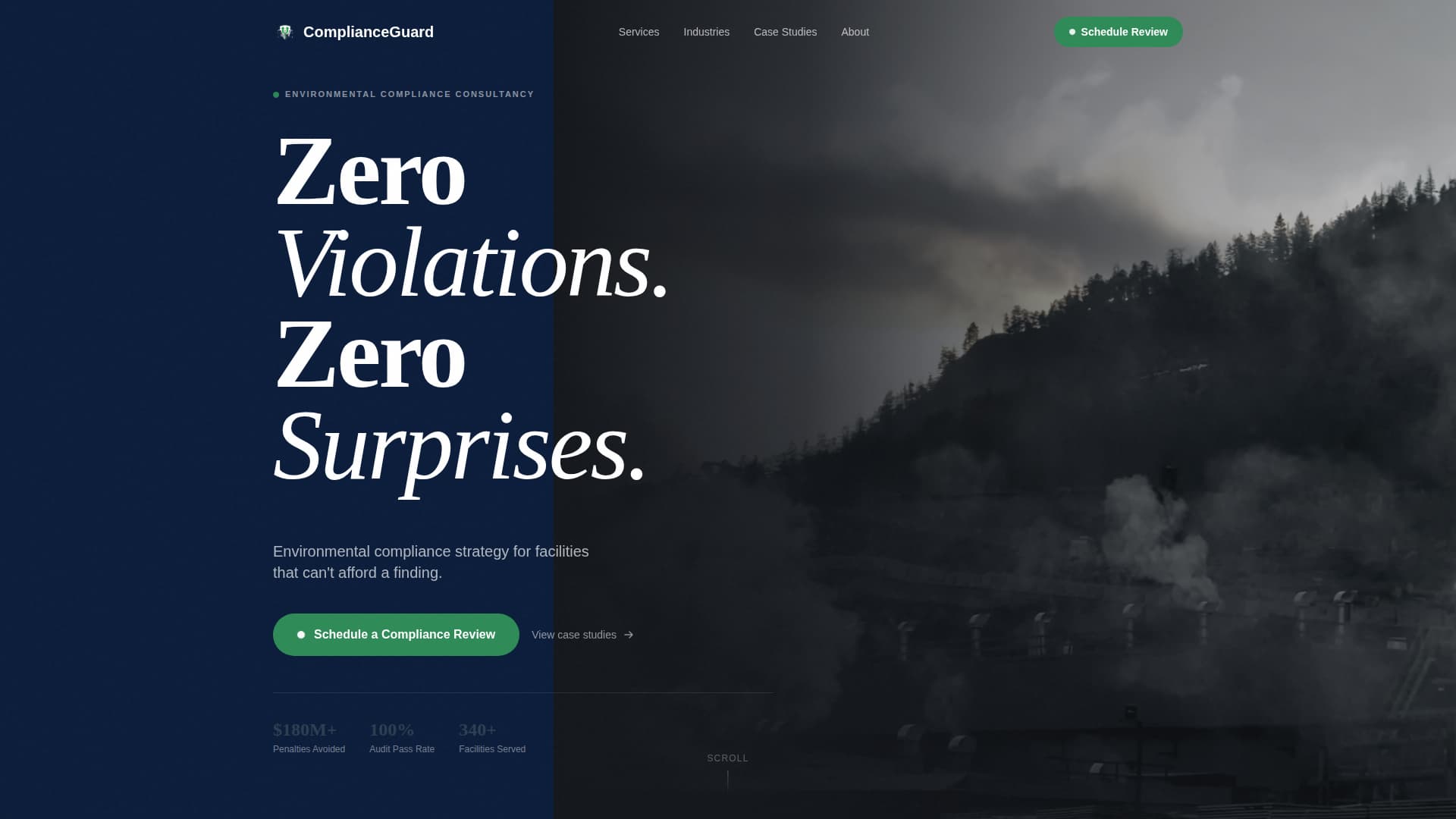Comply - Authoritative Environmental Landing Page Template