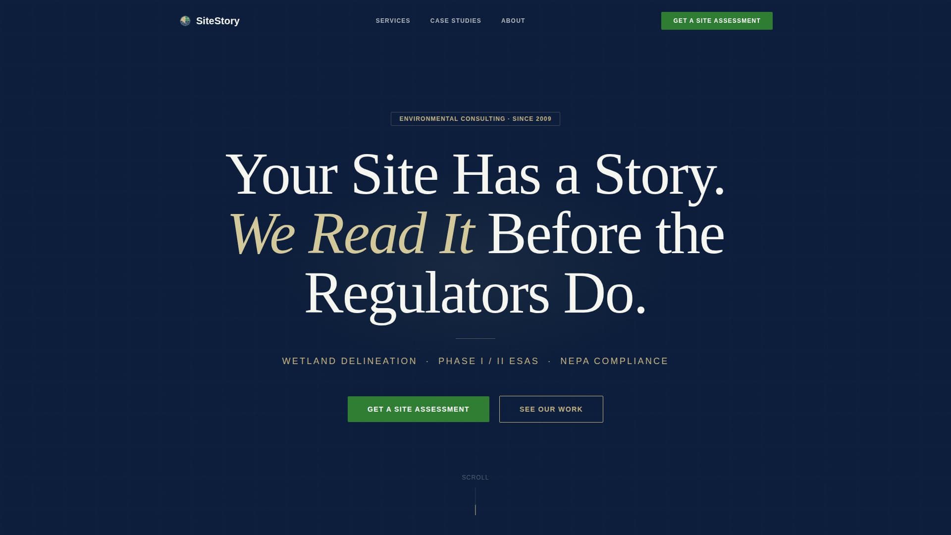 Sitestory - Authoritative Environmental Landing Page Template