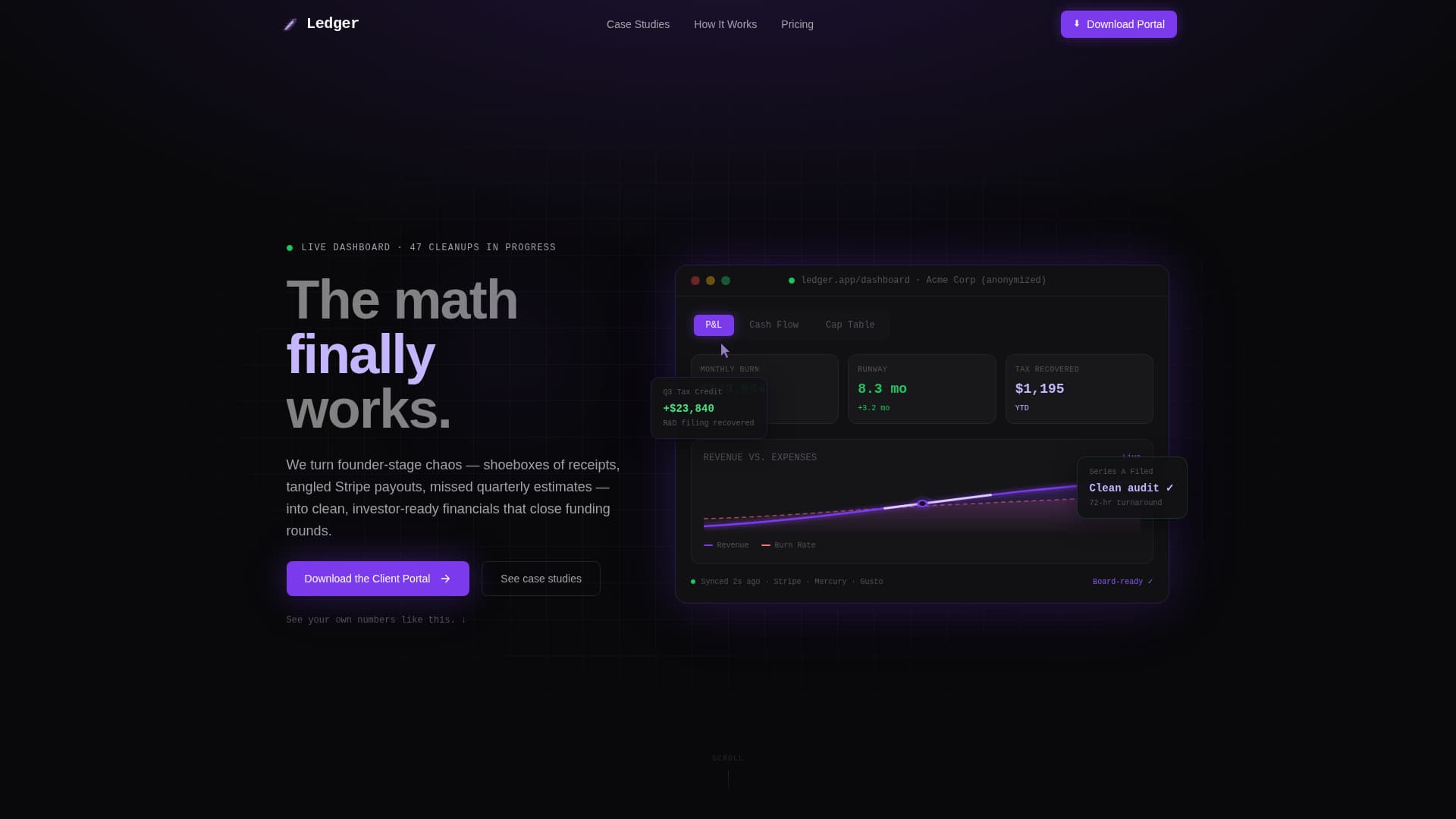 Ledger - Investorready Accounting Landing Page Template
