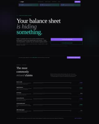 Ledger - Forensic Claims Landing Page Template
