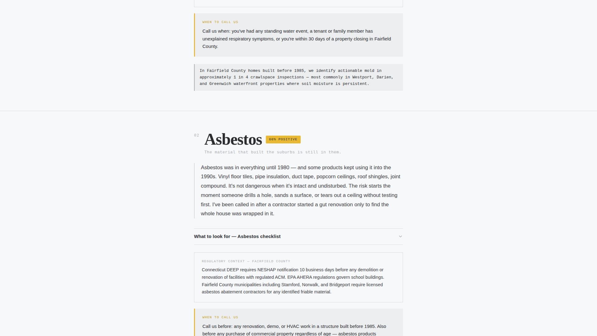Inspect - Authoritative Environmental Landing Page Template