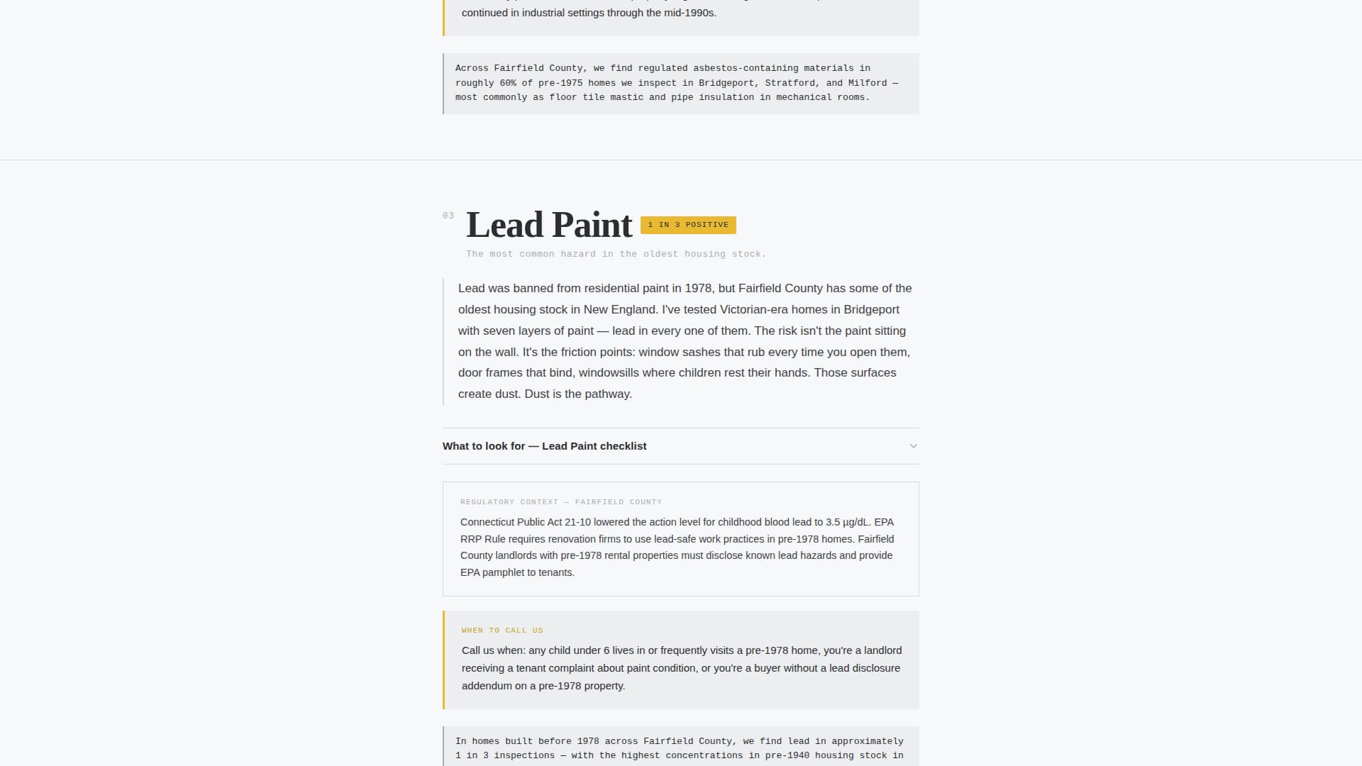 Inspect - Authoritative Environmental Landing Page Template