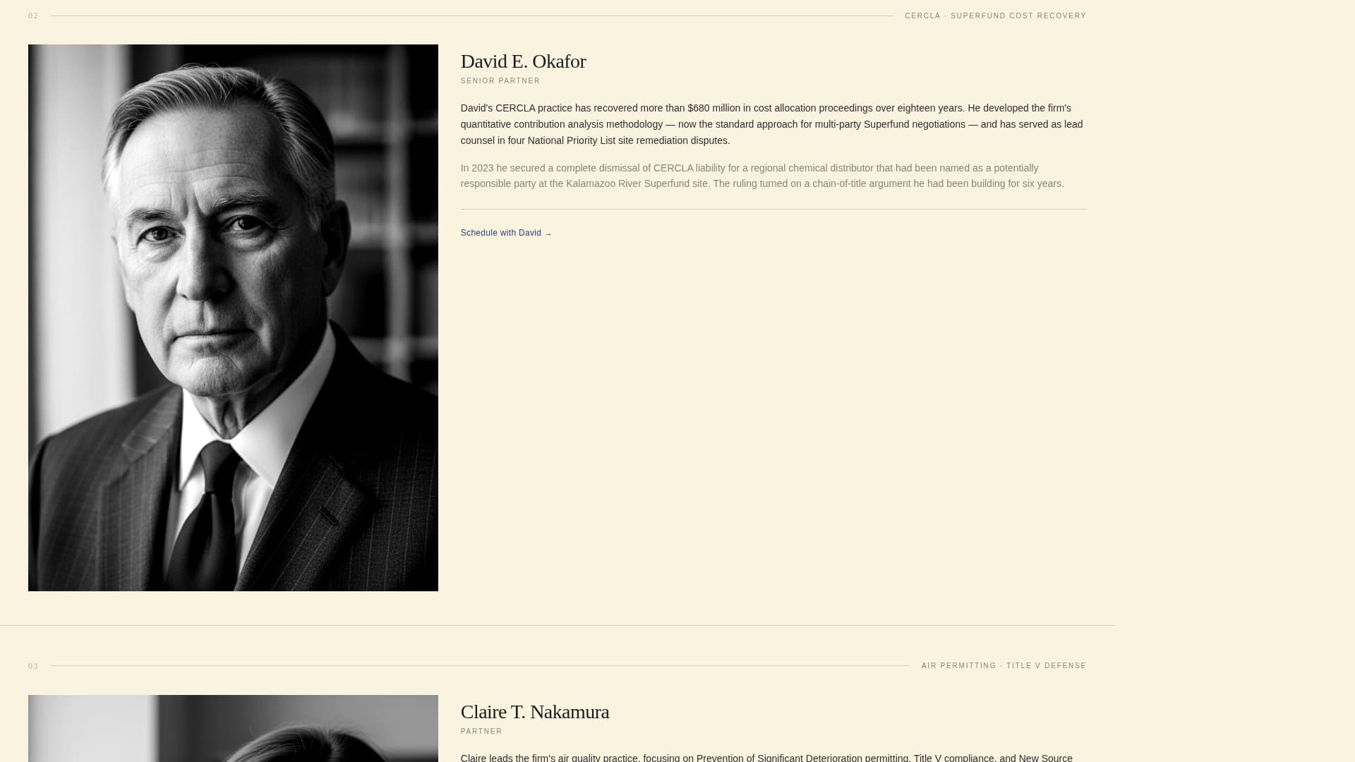 Counsel - Authoritative Environmental Landing Page Template