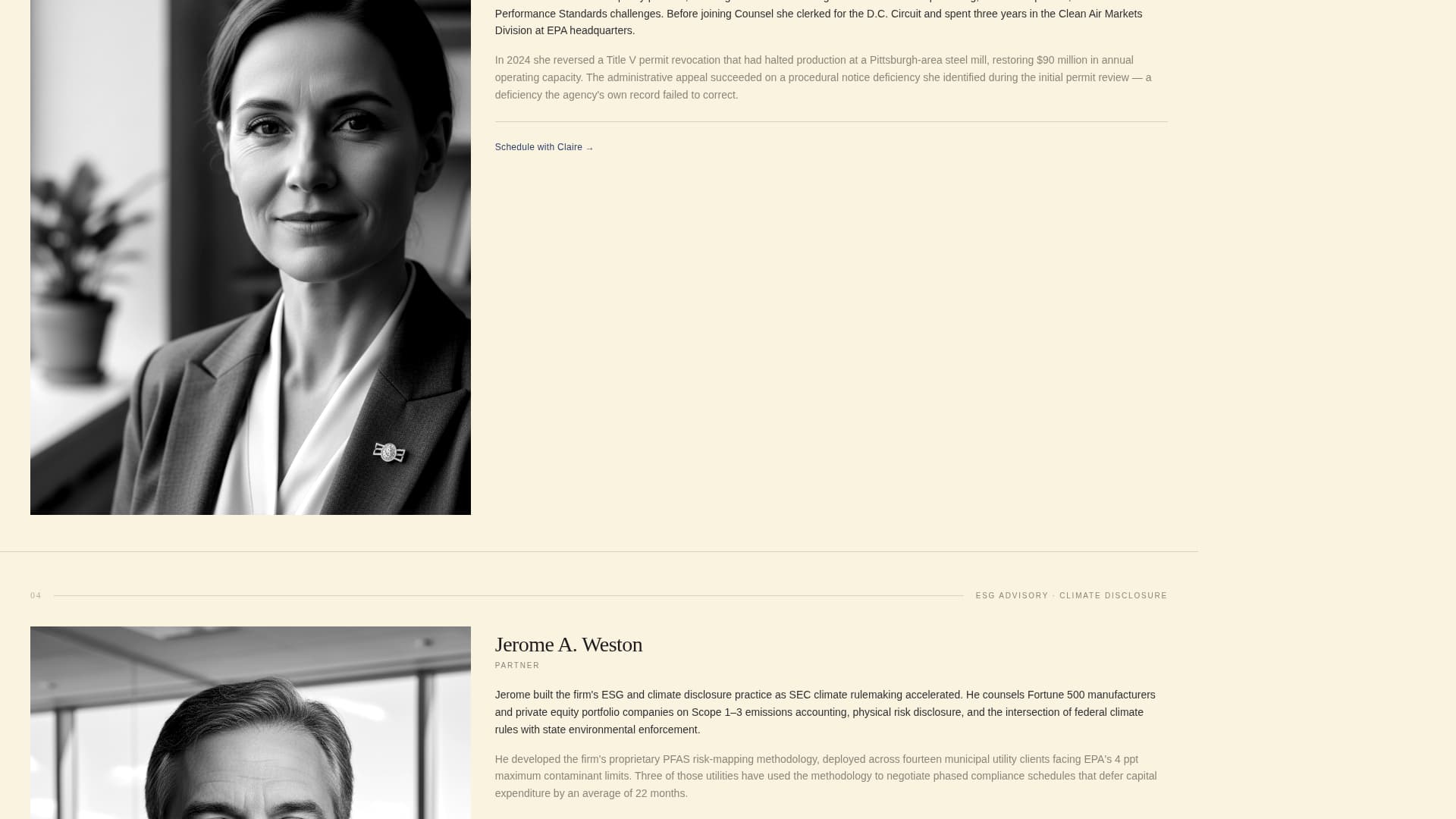 Counsel - Authoritative Environmental Landing Page Template