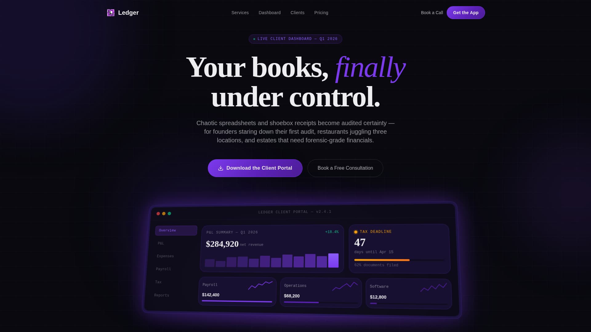 Ledger - Precise Accounting Landing Page Template