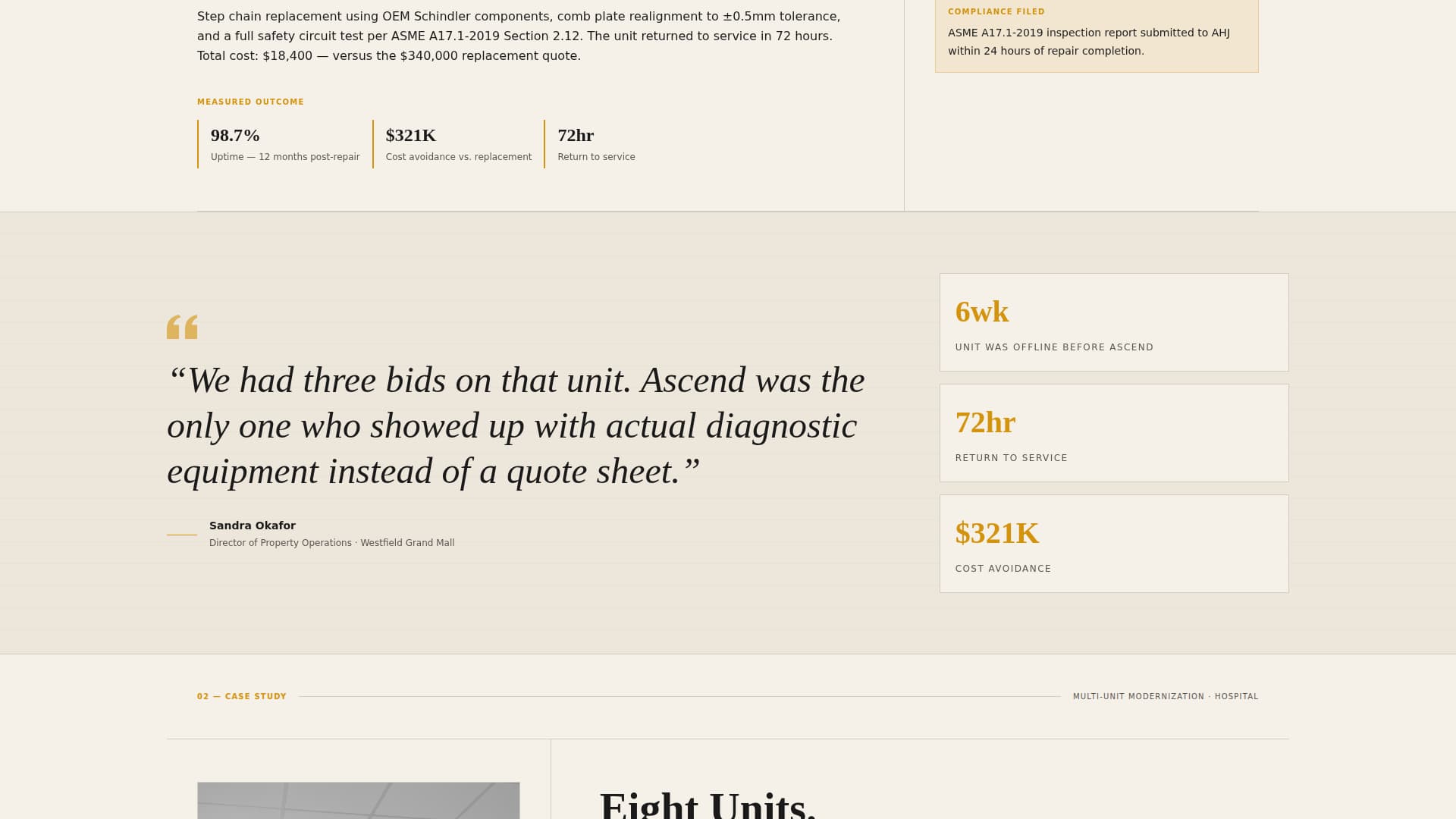 Ascend - Trusted Escalatortechnician Landing Page Template