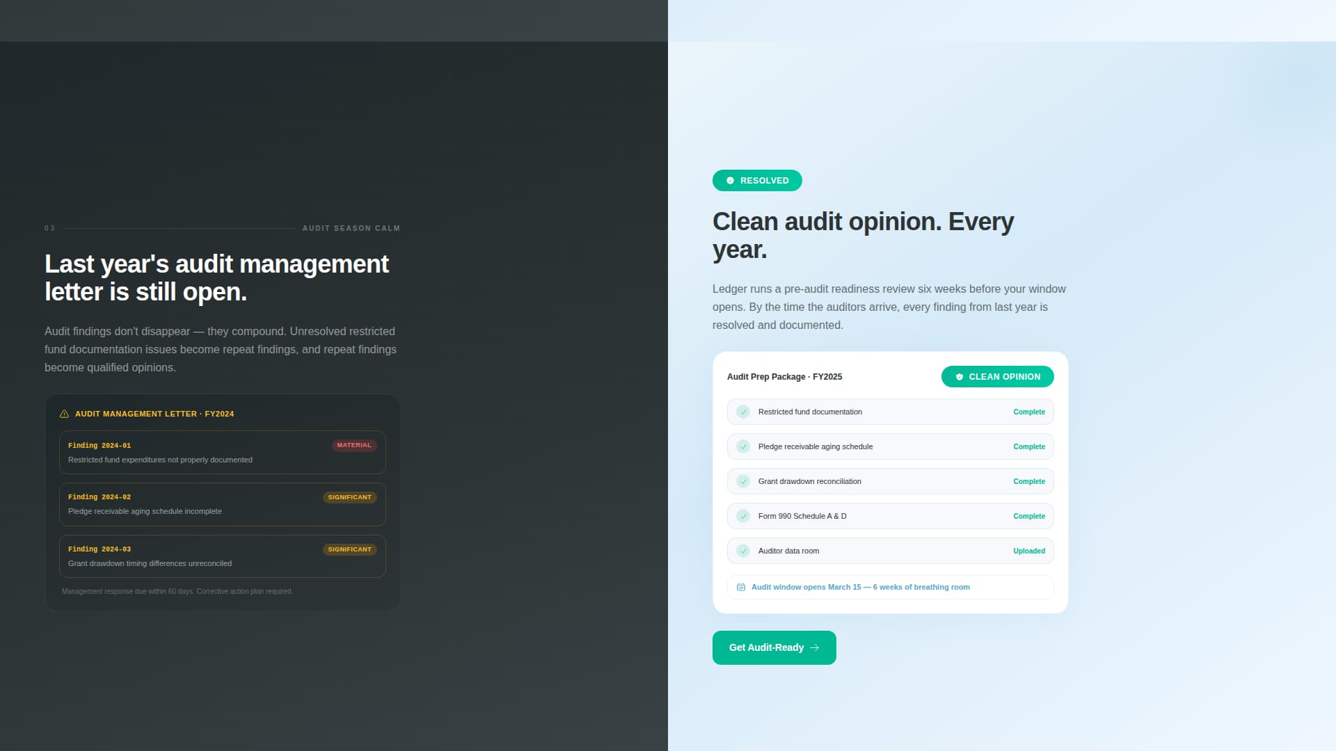 Ledger - Powerful Nonprofit Landing Page Template