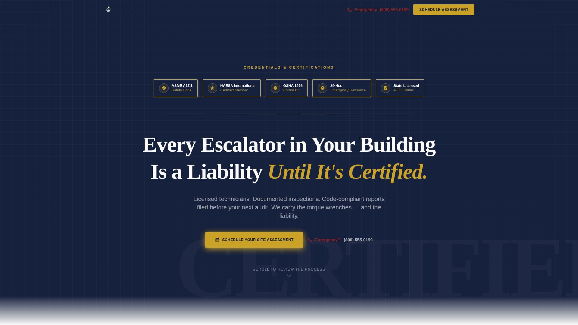 Escalator Technician Business Privacy Policy Website Template
