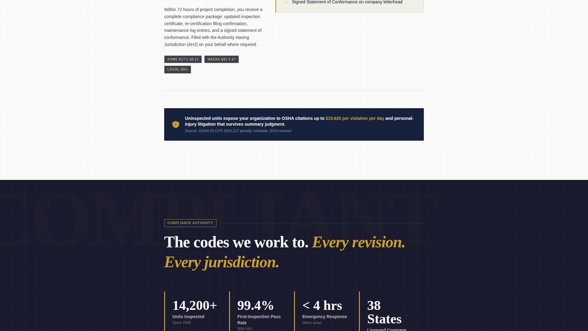 Escalator Technician Business Privacy Policy Website Template