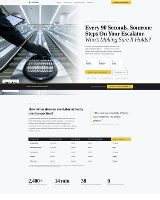 Escalator Technician Business FAQ Website Template