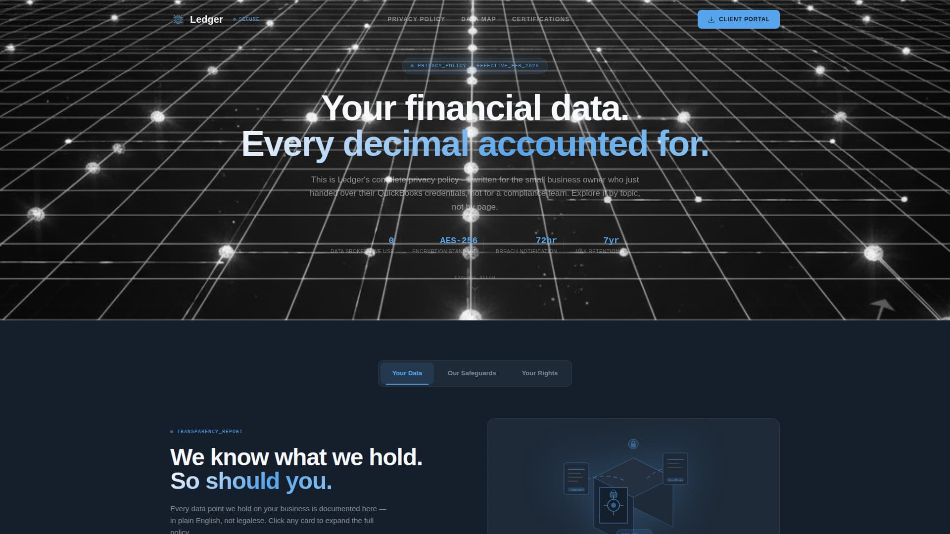 Ledger - Secure Accounting Landing Page Template