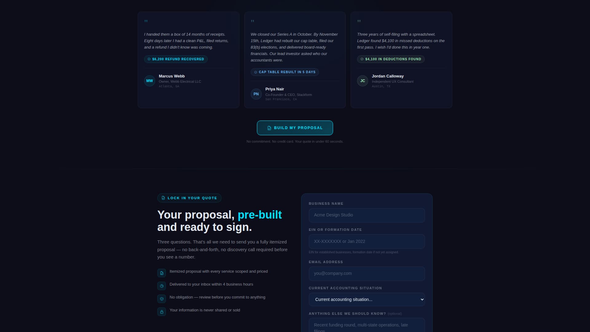 Ledger - Transparent Accounting Landing Page Template