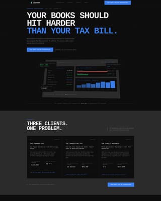 Ledger - Ruthless Accounting Landing Page Template