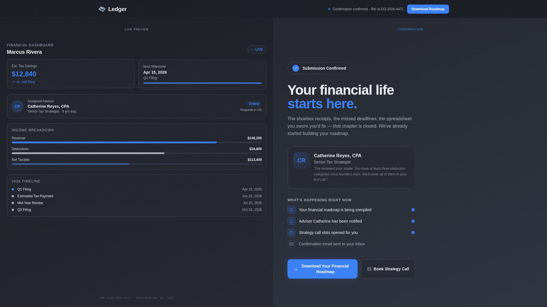 Forge — Mission-Driven Accounting Landing Page Template