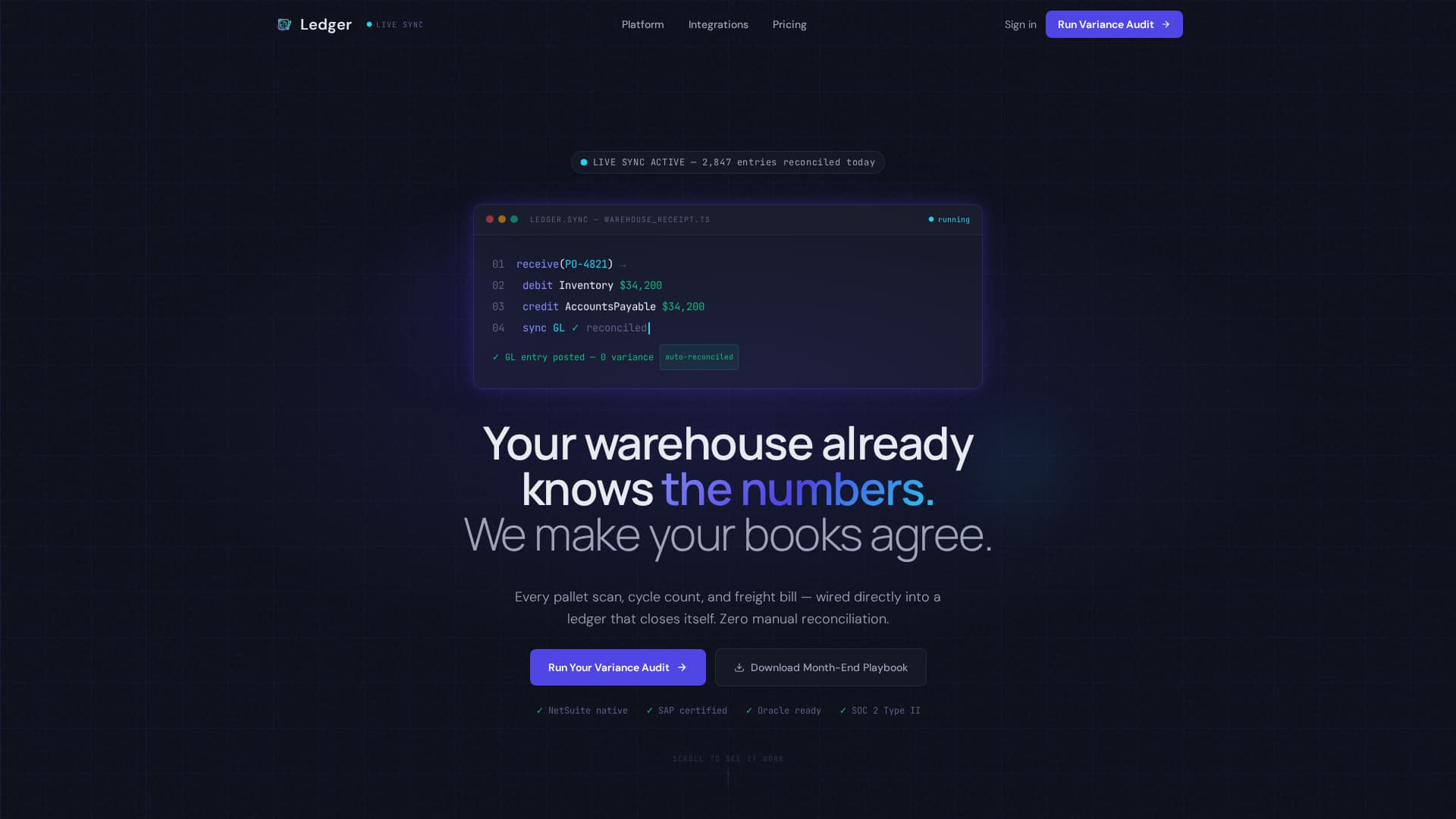Ledger - Powerful Warehouseaccounting Landing Page Template