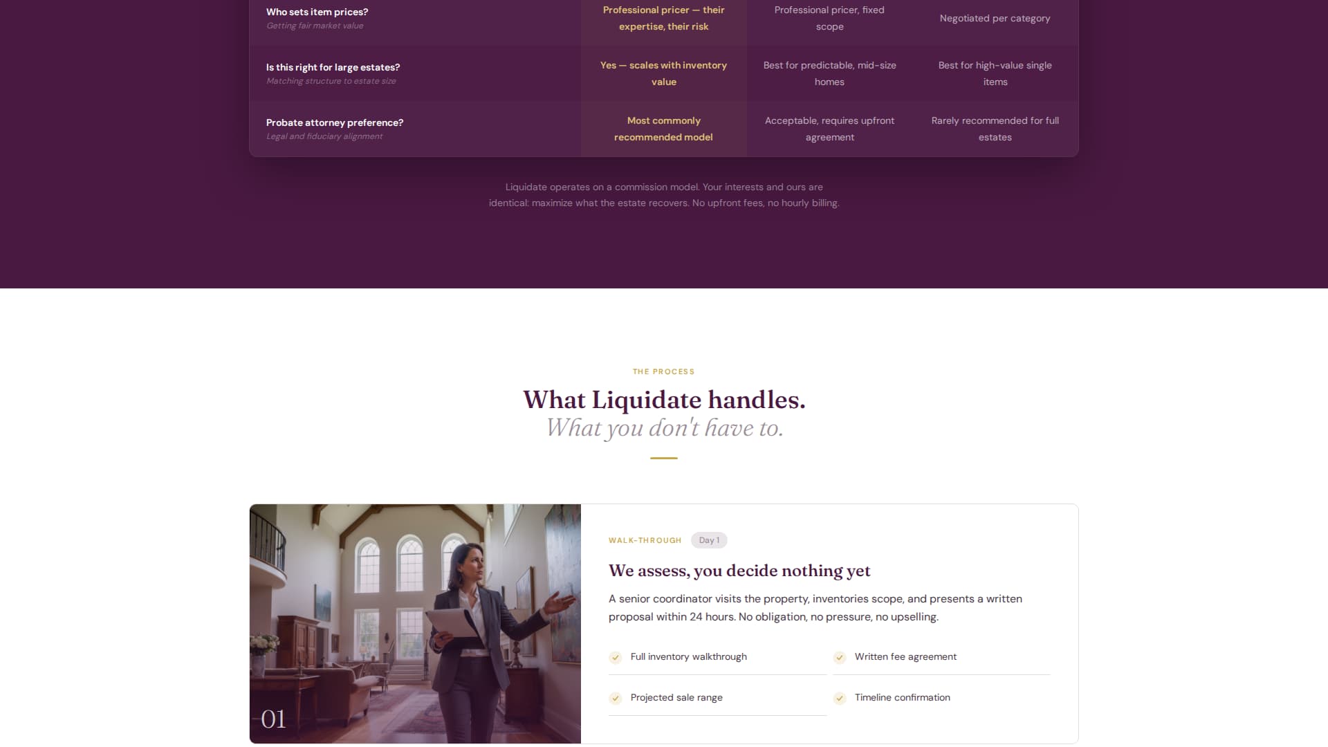 Estate Sale Coordinator Booking Website Template
