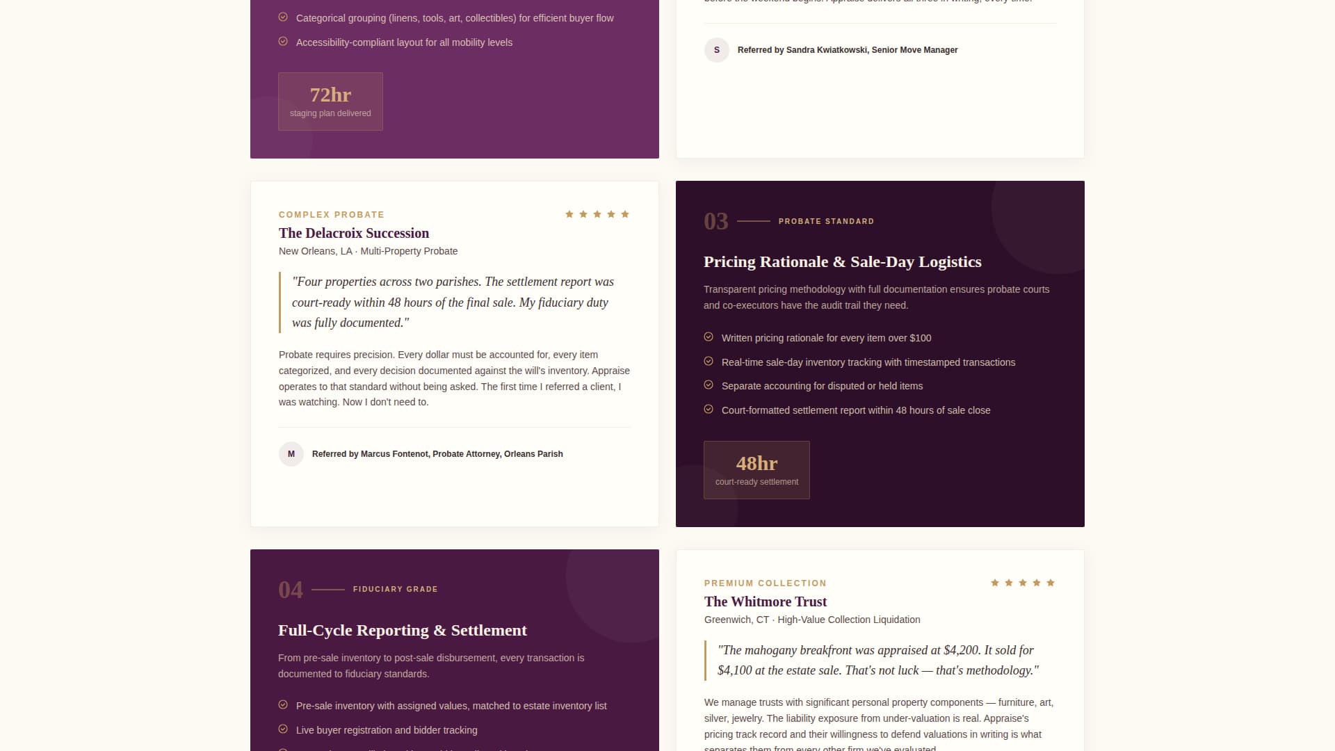 Estate Sale Coordinator Reviews Website Template