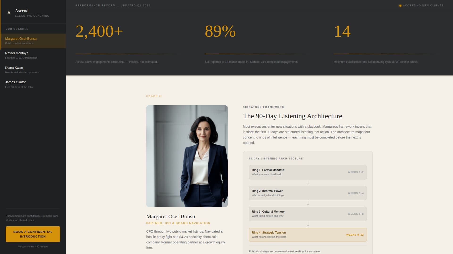 Executive Coach Specialist Booking Website Template