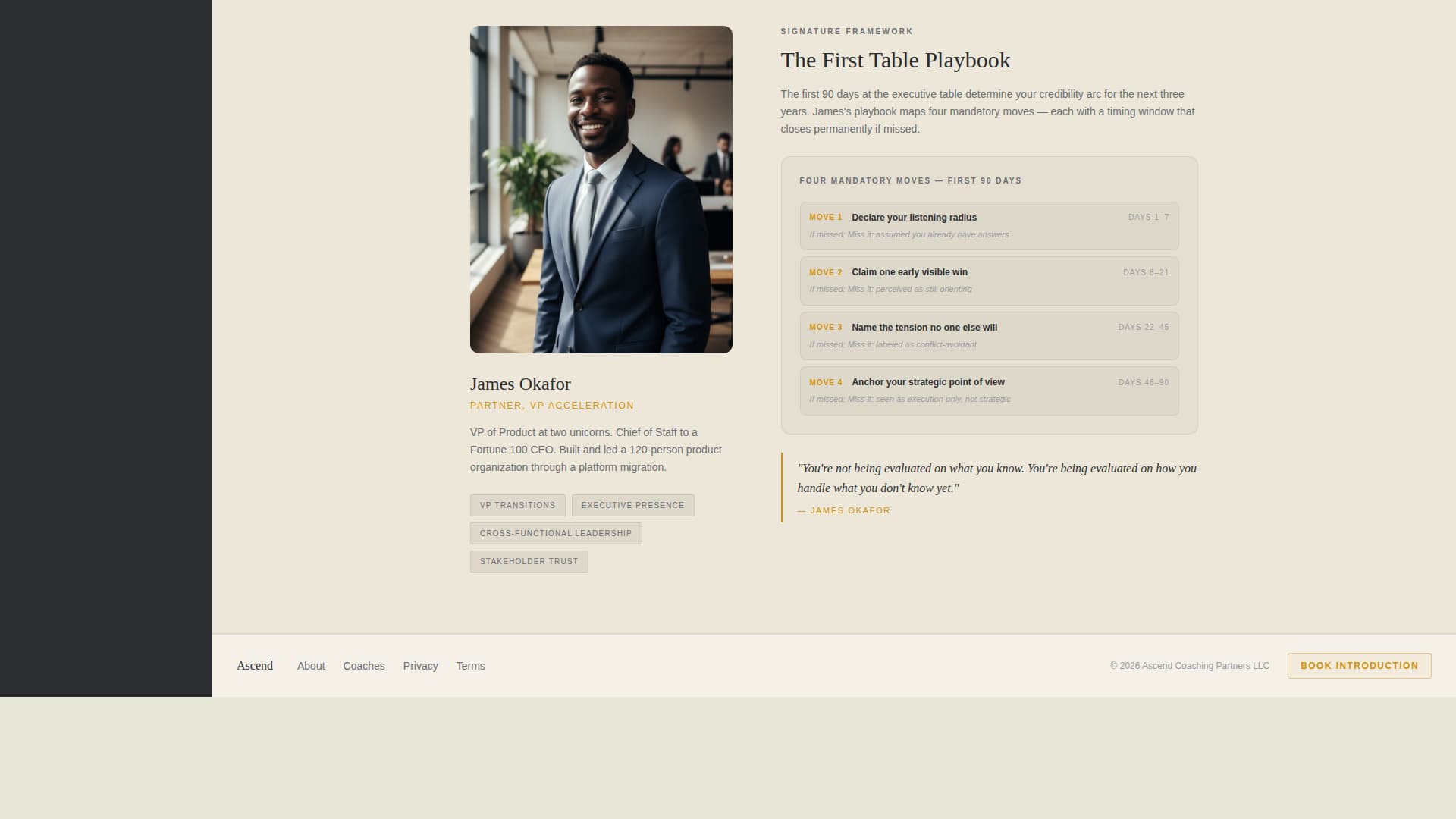 Executive Coach Specialist Booking Website Template