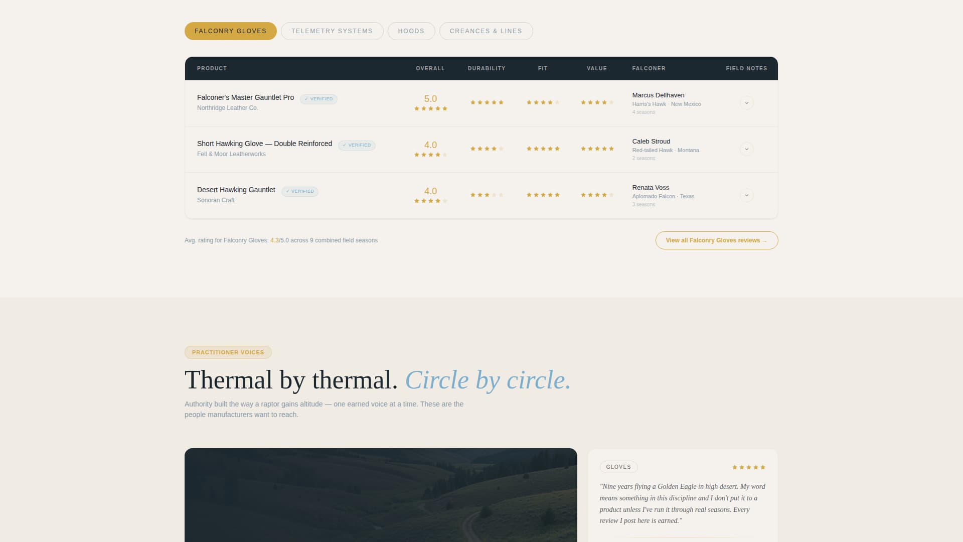 Falconer Reviews Website Template